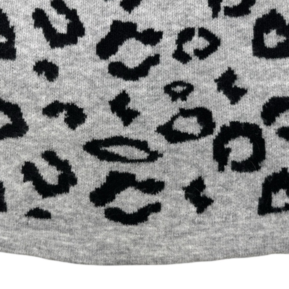 Abercrombie & Fitch gray black leopard crewneck sweater zipper accent Size Small - Picture 6 of 7